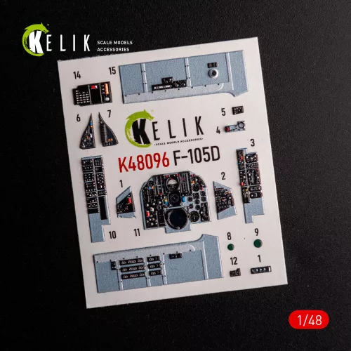 Kelik F-105D Thunderchief - interior 3D decals for HobbyBoss kit - 3D belsőtér-részletező matricakészlet