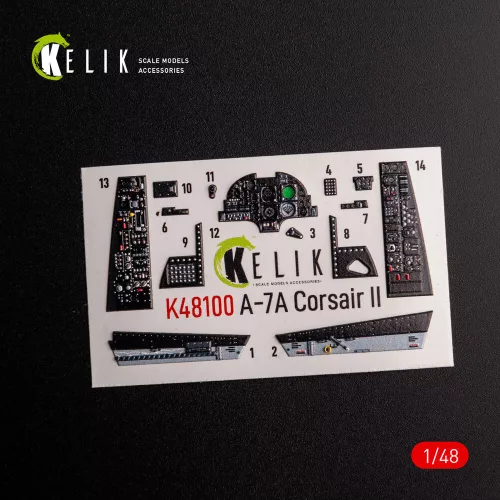 Kelik A-7A Corsair II - interior 3D decals for HobbyBoss kit - 3D belsőtér-részletező matricakészlet
