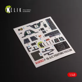   Kelik F-16A/C - interior 3D decals for Academy kit - 3D belsőtér-részletező matricakészlet