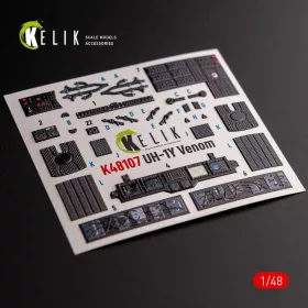   Kelik UH-1Y Venom - interior 3D decals for Zimi Model/KittyHawk kit - 3D belsőtér-részletező matricakészlet