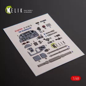   Kelik IL-2M3 - interior 3D decals for Academy/Accurate Miniatures kit - 3D belsőtér-részletező matricakészlet, Academy/Accurate Miniatures makettekhez