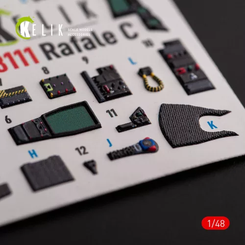 Kelik Rafale C - interior 3D decals for Academy/Revell kit - 3D belsőtér-részletező matricakészlet, Academy/Revell makettekhez