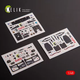   Kelik MH-60L Black Hawk - interior 3D decals for ICM kit - 3D belsőtér-részletező matricakészlet
