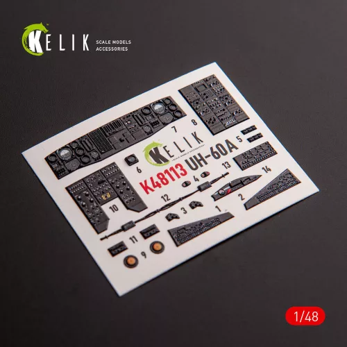 Kelik UH-60A Black Hawk - Type 1 interior 3D decals for ICM kit - UH-60A Black Hawk - 1. típus – 3D belsőtér-részletező matricakészlet