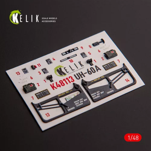 Kelik UH-60A Black Hawk - Type 1 interior 3D decals for ICM kit - UH-60A Black Hawk - 1. típus – 3D belsőtér-részletező matricakészlet