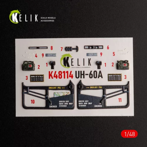 Kelik UH-60A Black Hawk - 2. típus ukrán katonai hírszerzés – 3D belsőtér-részletező matricakészlet