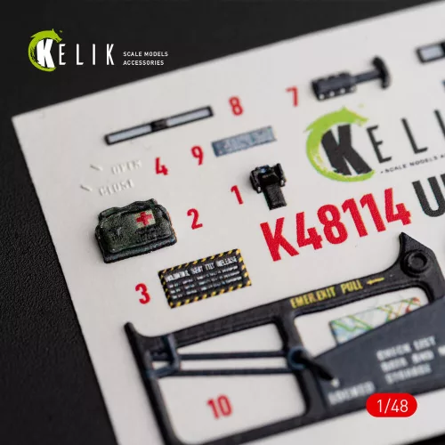 Kelik UH-60A Black Hawk - 2. típus ukrán katonai hírszerzés – 3D belsőtér-részletező matricakészlet