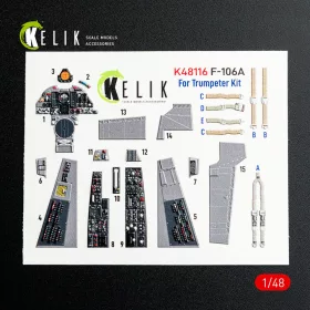   Kelik F-106A Delta Dart - interior 3D decals for Trumpeter kit - 3D belsőtér-részletező matricakészlet