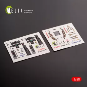   Kelik F-104 A/C - interior 3D decals for Kinetic kit - 3D belsőtér-részletező matricakészlet