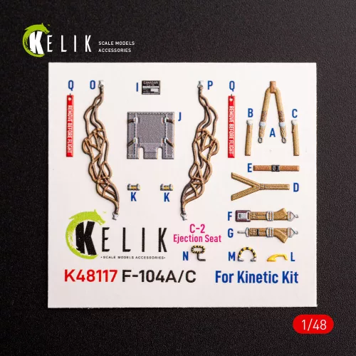 Kelik F-104 A/C - interior 3D decals for Kinetic kit - 3D belsőtér-részletező matricakészlet