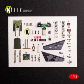   Kelik Jas-39 A - interior 3D decals for Italeri kit - 3D belsőtér-részletező matricakészlet