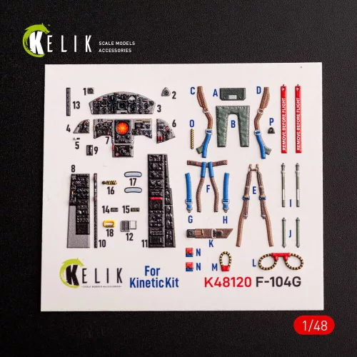 Kelik F-104G - interior 3D decals for Kinetic kit - 3D belsőtér-részletező matricakészlet