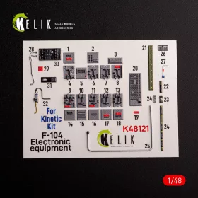   Kelik F-104 series Electrical Equipment - interior 3D decals for Kinetic kit - F-104 sorozat Electrical Equipment – 3D belsőtér-részletező matricakészlet