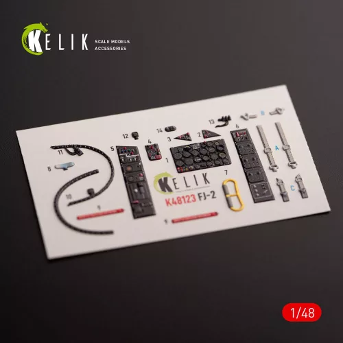 Kelik FJ-2 - interior 3D decals for Italeri kit - 3D belsőtér-részletező matricakészlet