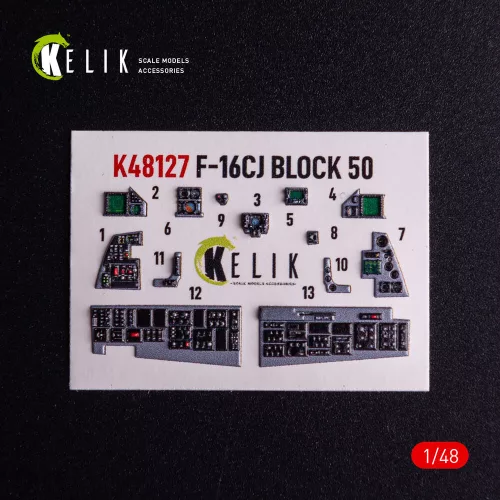 Kelik F-16CJ - interior 3D decals for Tamiya kit - 3D belsőtér-részletező matricakészlet