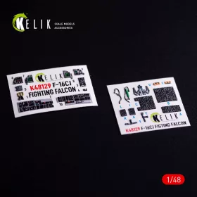   Kelik F-16CJ - interior 3D decals for Hasegawa kit - 3D belsőtér-részletező matricakészlet