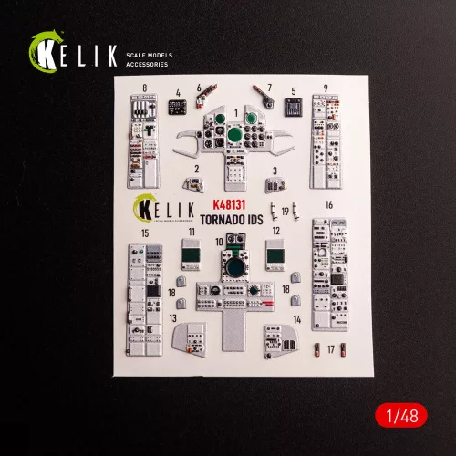 Kelik Tornado IDS - interior 3D decals for Italeri kit - Tornado IDS – 3D belsőtér-részletező matricakészlet
