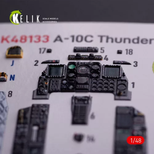 Kelik A-10C - interior 3D decals for GWH kit - 3D belsőtér-részletező matricakészlet