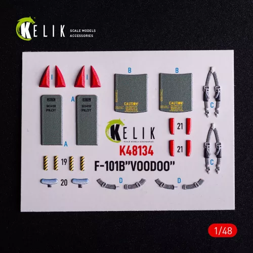Kelik F-101B VooDoo - interior 3D decals for Zimi Model/KittyHawk kit - 3D belsőtér-részletező matricakészlet