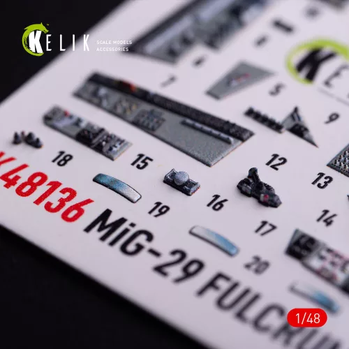 Kelik Mig-29C (9-13) Fulcrum interior 3D decals for GWH - 3D belsőtér-részletező matricakészlet