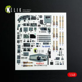   Kelik Do-217 N/J - interior 3D decals for ICM kit - 3D belsőtér-részletező matricakészlet