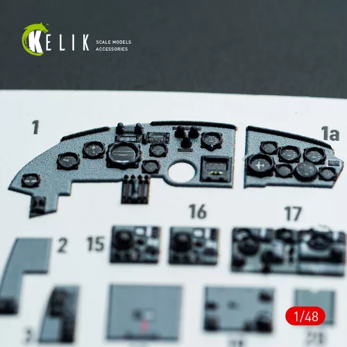 Kelik Do-217 N/J - interior 3D decals for ICM kit - 3D belsőtér-részletező matricakészlet