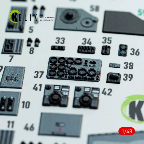 Kelik Do-217 N/J - interior 3D decals for ICM kit - 3D belsőtér-részletező matricakészlet