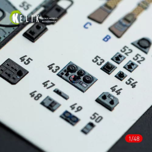 Kelik Do-217 N/J - interior 3D decals for ICM kit - 3D belsőtér-részletező matricakészlet