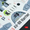 Kelik AV-8B Harrier - interior 3D decals for Hasegawa kit - 3D belsőtér-részletező matricakészlet