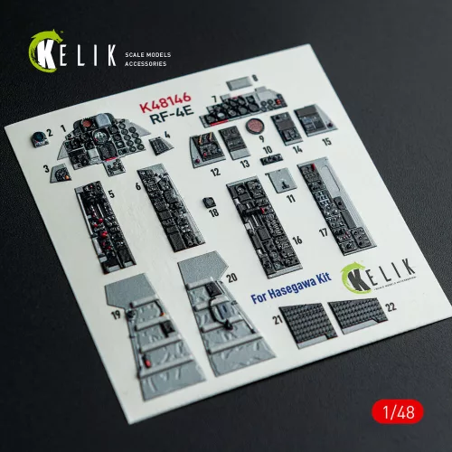 Kelik RF-4E - interior 3D decals for Hasegawa kit - 3D belsőtér-részletező matricakészlet
