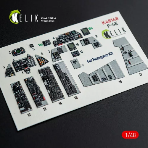 Kelik F-4E - interior 3D decals for Hasegawa kit - 3D belsőtér-részletező matricakészlet