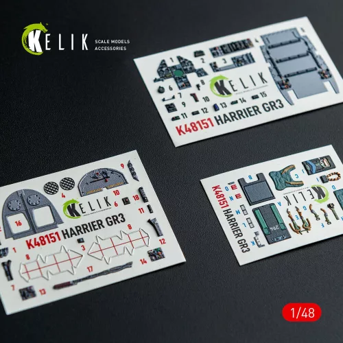 Kelik HARRIER GR3 - interior 3D decals for Kinetic kit - 3D belsőtér-részletező matricakészlet