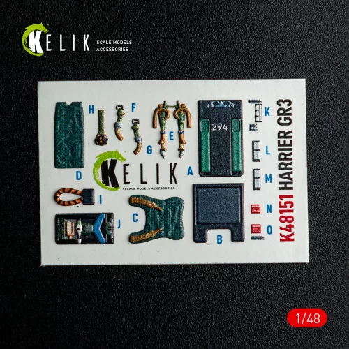 Kelik HARRIER GR3 - interior 3D decals for Kinetic kit - 3D belsőtér-részletező matricakészlet