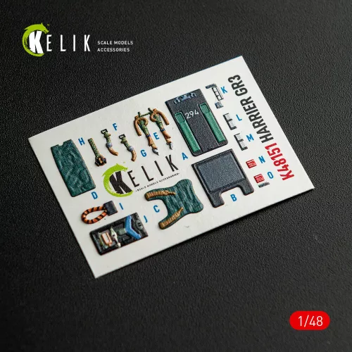 Kelik HARRIER GR3 - interior 3D decals for Kinetic kit - 3D belsőtér-részletező matricakészlet