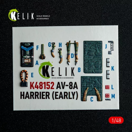Kelik AV-8A HARRIER (Early) - interior 3D decals for Kinetic kit - 3D belsőtér-részletező matricakészlet