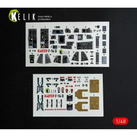  Kelik F-14D - interior 3D decals for GWH kit - 3D belsőtér-részletező matricakészlet