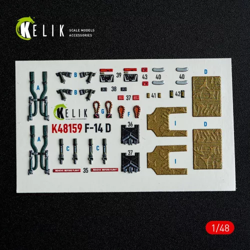 Kelik F-14D - interior 3D decals for GWH kit - 3D belsőtér-részletező matricakészlet