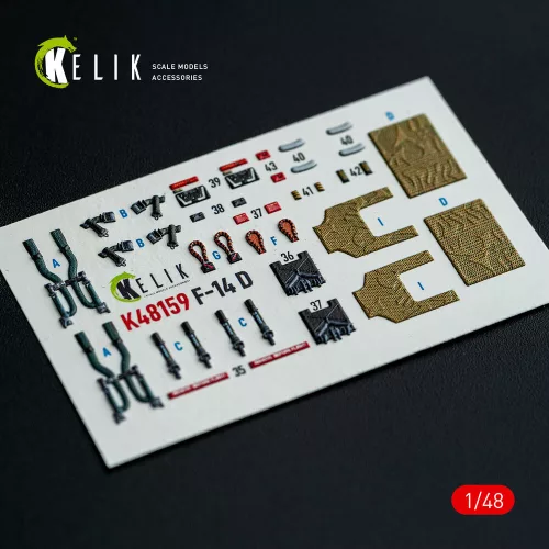 Kelik F-14D - interior 3D decals for GWH kit - 3D belsőtér-részletező matricakészlet