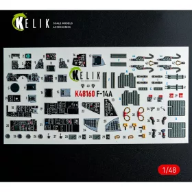   Kelik F-14A - interior 3D decals for Hasegawa kit - 3D belsőtér-részletező matricakészlet