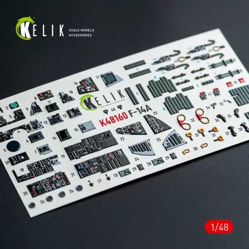 Kelik F-14A - interior 3D decals for Hasegawa kit - 3D belsőtér-részletező matricakészlet