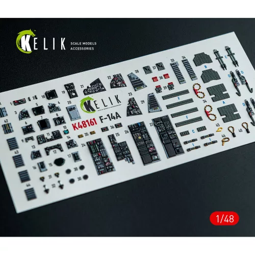 Kelik F-14A - interior 3D decals for GWH kit - 3D belsőtér-részletező matricakészlet