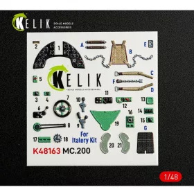  Kelik MC.200 - interior 3D decals for Italeri kit - 3D belsőtér-részletező matricakészlet