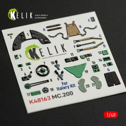 Kelik MC.200 - interior 3D decals for Italeri kit - 3D belsőtér-részletező matricakészlet