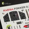 Kelik FOKKER D.XXI - interior 3D decals for Special Hobby kit - 3D belsőtér-részletező matricakészlet