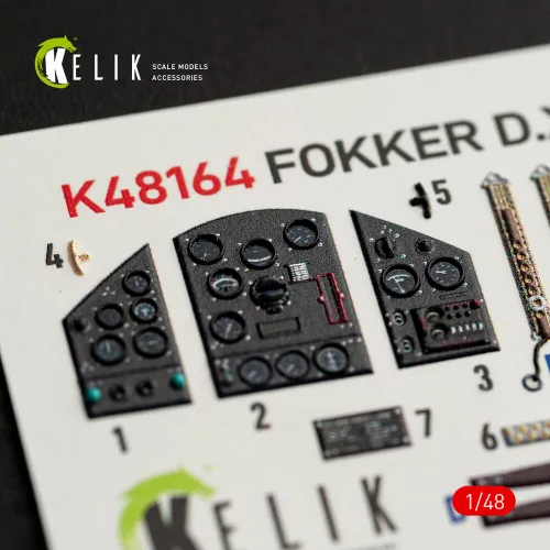 Kelik FOKKER D.XXI - interior 3D decals for Special Hobby kit - 3D belsőtér-részletező matricakészlet