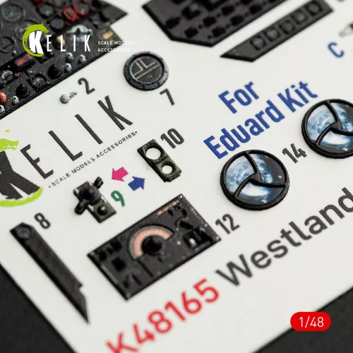 Kelik Westland Lysander Mk.III - interior 3D decals for Eduard kit - 3D belsőtér-részletező matricakészlet