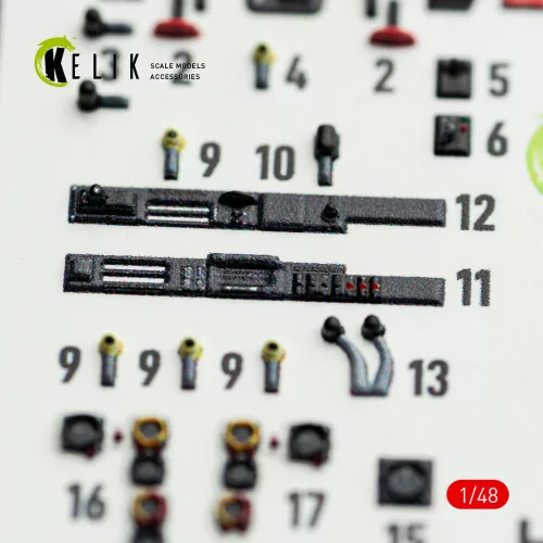 Kelik Hs-129 B - interior 3D decals for Takom kit - 3D belsőtér-részletező matricakészlet