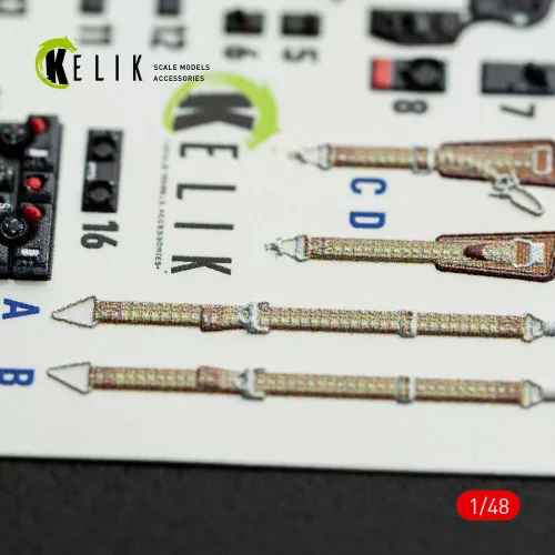 Kelik Hs-129 B - interior 3D decals for Takom kit - 3D belsőtér-részletező matricakészlet