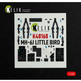   Kelik MH-6J Little Bird - interior 3D decals for ICM kit - 3D belsőtér-részletező matricakészlet