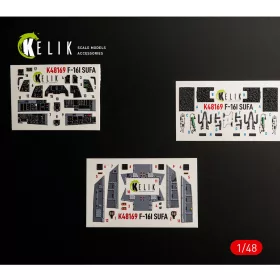   Kelik F-16I SUFA - interior 3D decals for GWH kit - 3D belsőtér-részletező matricakészlet